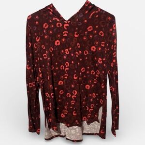 5/$25 Cato leopard print high low hoodie